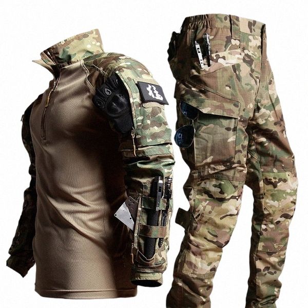 Costume de grenouille tactique pour hommes Airsoft Vêtements de plein air Militaire Paintball SWAT Chemises d'assaut Forces spéciales Pantalons uniformes pour hommes z1UU #