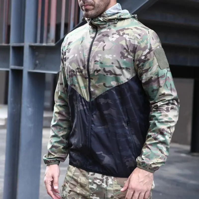 남성 전술 방수 폭격 폭격기 재킷 여름 군용 가벼운 남성 위장 소프트 쉘 멀티 캠 윈드 브레이커 코트