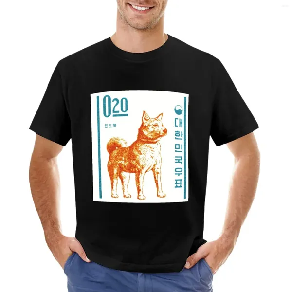 Débardeurs pour hommes 1962 Corée Jindo Dog Timbre-poste T-shirt Garçons Blanc T-shirts Anime Vêtements Vintage pour hommes