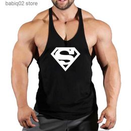 Tanktops voor heren 2022 Nieuwe heren katoenen tanktops Captain Shirt Gym Fitness Vest Mouwloos mannelijk casual bodybuilding Sportman trainingskleding T230417