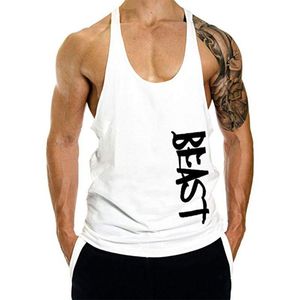 Katoenen sportscholen mannen mouwloze tank tops voor jongens bodybuilding kleding undershirt fitness stringer vest