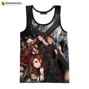 Herentanktops 2023 mode Final Fantasy 3d geprinte mannen zomervest vrouwen casual mouwloze t-shirt hiphop oversized