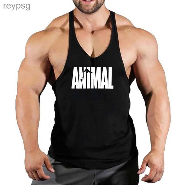 Camisetas sin mangas para hombre 2023, camiseta sin mangas para gimnasio para hombre, camiseta sin mangas para Fitness para hombre, chaleco deportivo con estampado de animales de algodón para hombre, camiseta interior para gimnasio, chaleco para correr para hombre YQ240131