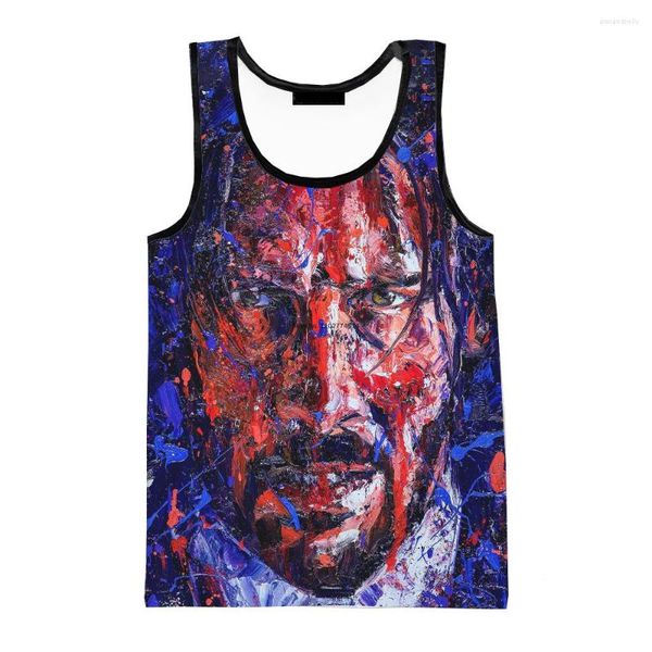 Camisetas sin mangas para hombre 2023 películas John Wick 3D camisetas sin mangas para hombre primavera Harajuku ropa de calle con personalidad camisetas de moda de gran tamaño