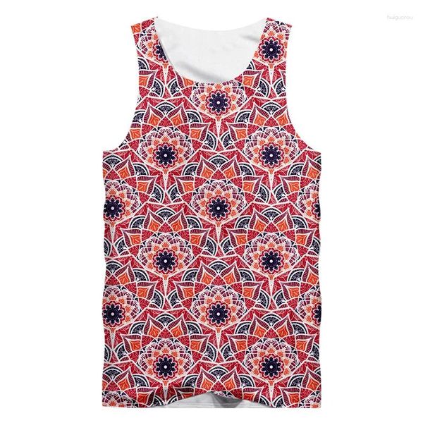 Débardeurs pour hommes 2023 Fleurs d'été Imprimer Style Hommes / Femmes Sans manches Sportswear Mode Vêtements de sport Bodybuilding Vest Articles en gros