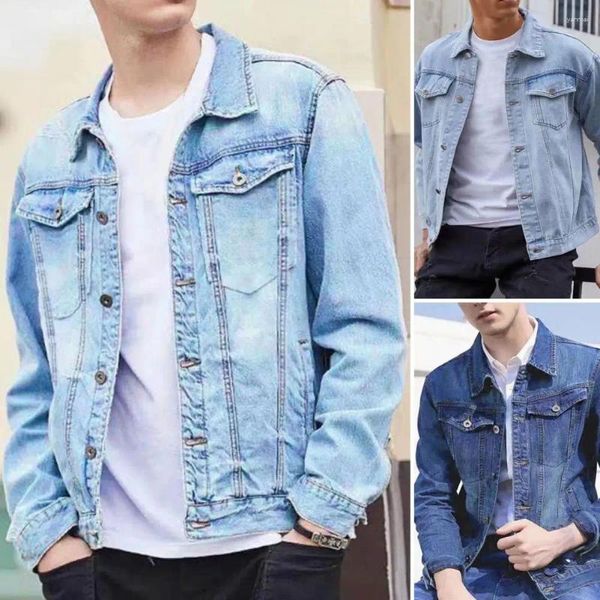 Camisetas sin mangas para hombres 2024 Primavera Hombres Sólido Solapa Denim Chaquetas Moda Motocicleta Jeans Hommes Slim Fit Algodón Casual Negro Azul Abrigos