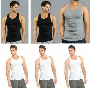 Débardeurs pour hommes 3/6 Pack Mens Cotton Ribbed A-Shirts Undershirts Wife Beater