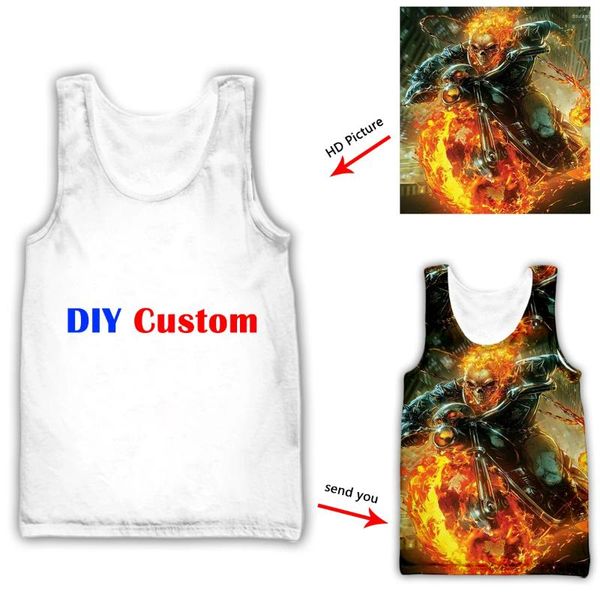 Débardeurs pour hommes Tops 3D Imprimer DIY Custom Design Mens Femmes Imprimé Gilet Casual Personnalisé Personnalisé Mode Chemise Sans Manches Drop