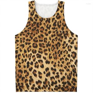 Tank pour hommes Top 3d Print Léopard Top pour hommes Summer Summer Sans manchette T-shirt Animal Sky Graphic Sports Gym Muscle Vest