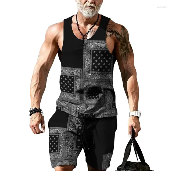 Tank pour hommes Tops 3D Modèle imprimé de style de plage de gilet fantaisie