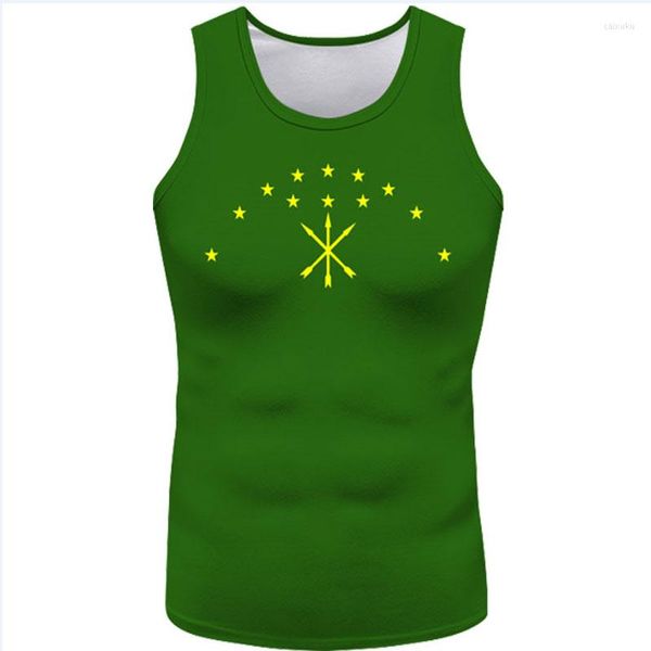 Débardeurs pour hommes Adygea sans manches Nom personnalisé gratuit Maykop Enem Vest T-shirPrint Drapeau Mot Russie Russie Rossiya Rossiyskaya Giaginskaya