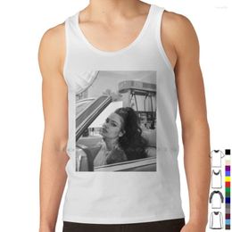 Herentanktops esthetische vrouw in de auto -poster top pure katoenen vest drive tattoo kehlani schoonheid muziek hiphop rnb hiphop klassieker