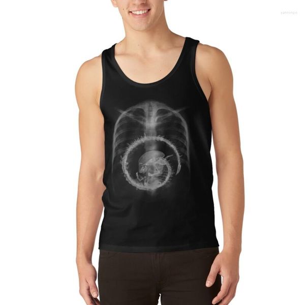 Débardeurs pour hommes Radiographie extraterrestre X-ray Top T-shirt Gym pour hommes Sports Chemises sans manches Homme Été