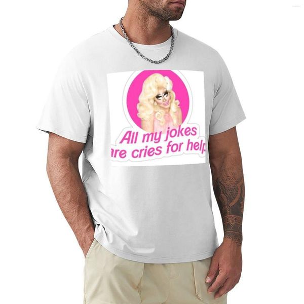 Camisetas sin mangas para hombre, All My Jokes Are Cries For Help, camiseta con estampado de animales, ropa bonita para niños, algodón para el sudor