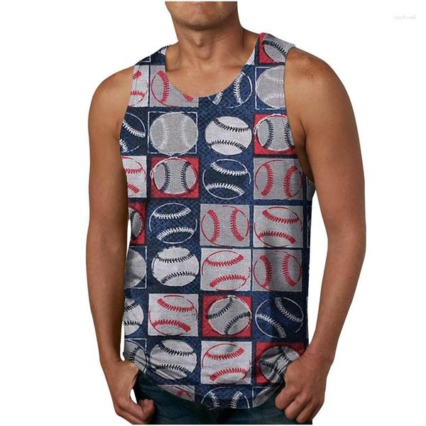 Camisetas sin mangas para hombre, estampado 3D de bandera americana, Harajuku, patrón Vintage, verano, Fitness, culturismo, gimnasio, camisetas sin mangas con músculos