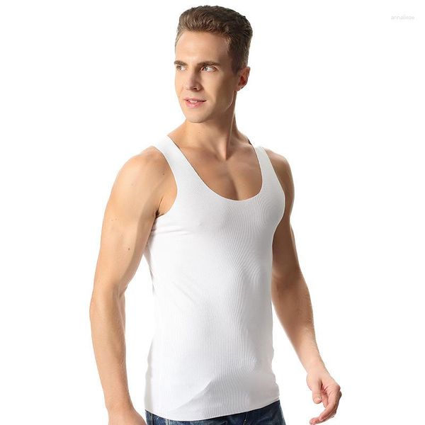 Débardeurs pour hommes Arrivée Mode Hommes Été Mince Couture Sans Couture Super Grand Coton Élastique Sans Manches Lâche Gilet Tricoté Plus Taille XL-7XL