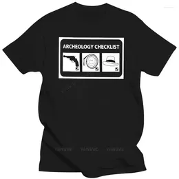 Tanktops voor heren Aangekomen Indiana Archeologie Checklist Merk T-shirt Zomer T-shirts voor mannen Grappige katoenen T-shirts met korte mouwen