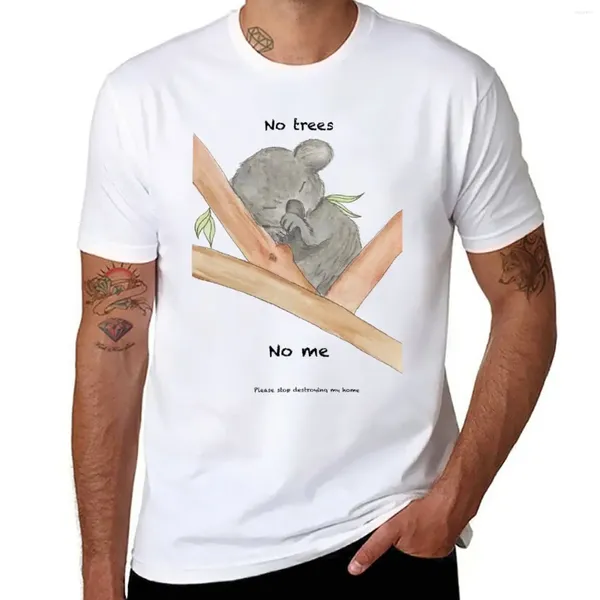 Débardeur masculin bébé koala - pas d'arbres moi sauve les koalas aquarelle peinture t-shirt noir vêtements pour hommes