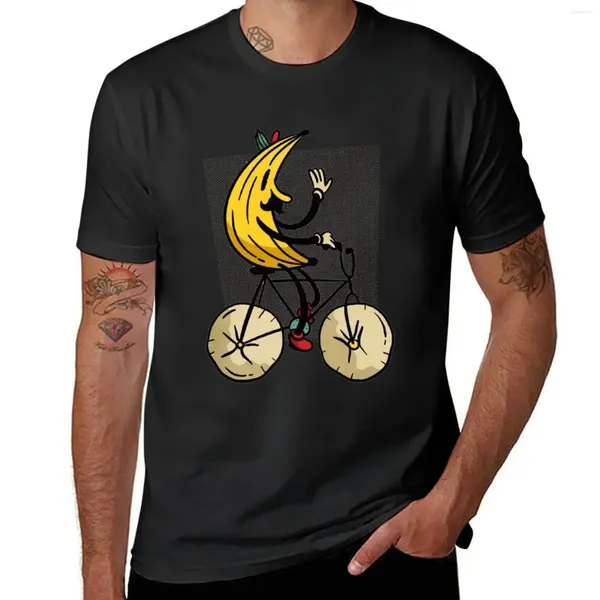 Débardeurs pour hommes Tops Banana Riding Bicycle T-shirt Vintage Vêtements mignons Esthétique T-shirt surdimensionné Hommes