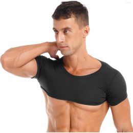 Tanktops voor heren Basic Pullover Crop Half Causal Shirt Strandkleding Party Club Dance Cropped Short T-shirt
