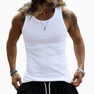 Tank Tops Tops Beach Club Daily Top Fitness Tricoted Leisure Mens Sans manches Slim Sports Stripe Bodybuilding vertical