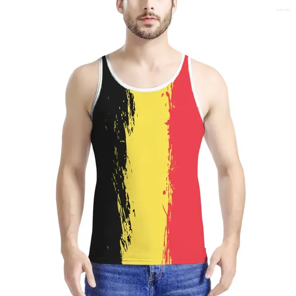 Débardeurs pour hommes Belgique Nom personnalisé gratuit Belgie Team Logo Be Bel French Travel Belgique Nation Belgien Flag Print Po Vêtements