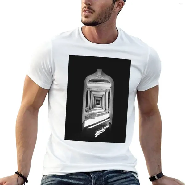 Camisetas para hombres en blanco y negro PO Minimalista con contrastes de camiseta de una camiseta de los niños