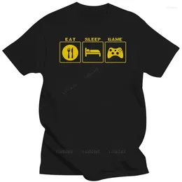 Débardeurs pour hommes Noir Manches courtes Hommes Top Eat Sleep Game Chemises vidéo T-shirts drôles T-shirt M XL 2XL 3XL Coton T-shirt unisexe