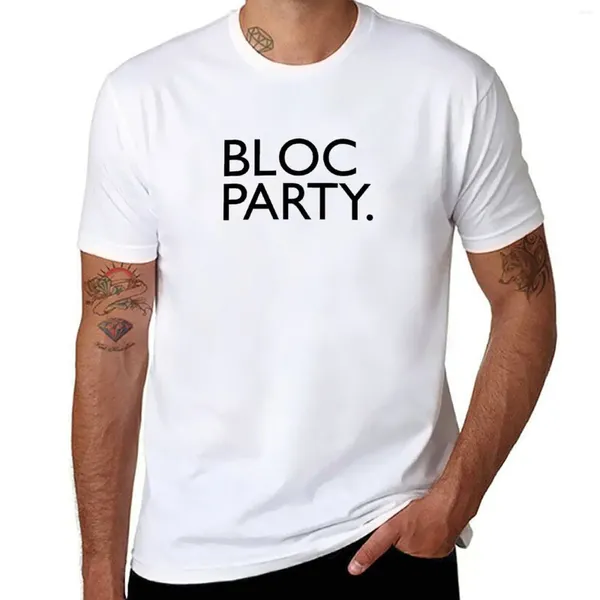 Tobs de débardeur masculin Bloc Party Band Logo noir sur t-shirt blanc Anime Kawaii T-shirts pour hommes