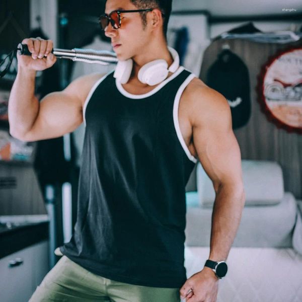 Débardeurs pour hommes Bodybuilding Gym Gilets d'entraînement Séchage rapide sans manches Chemise d'entraînement lisse Streetwear Vêtements de sport de basket-ball