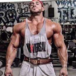 Regata Masculina Bodybuilding Man Tank Top Casual Letter Print Gym Colete Crop Debardeur Homme Fitness Pano Undershirt Sweat para Masculino 230705