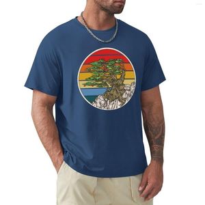 Camisetas sin mangas para hombre Bonsai Tree en japonés Zen budista Enso CircleRetro Sunset Circle Yoga camiseta gráfica camiseta hombres camisetas de manga larga