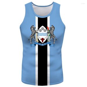 Débardeurs pour hommes Botswana Vest Gratuit Nom sur mesure Bwa Country Print Po T-shirt sans manches Bw Nation Flag English College Logo Black