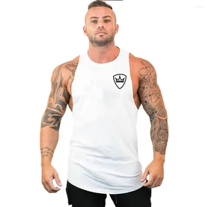 Heren tanktops Merk Gym Kleding Katoen Casual T-shirt Bodybuilding Stringer Top Mannen Fitness Spier Jongens Mouwloos Vest Tanktop