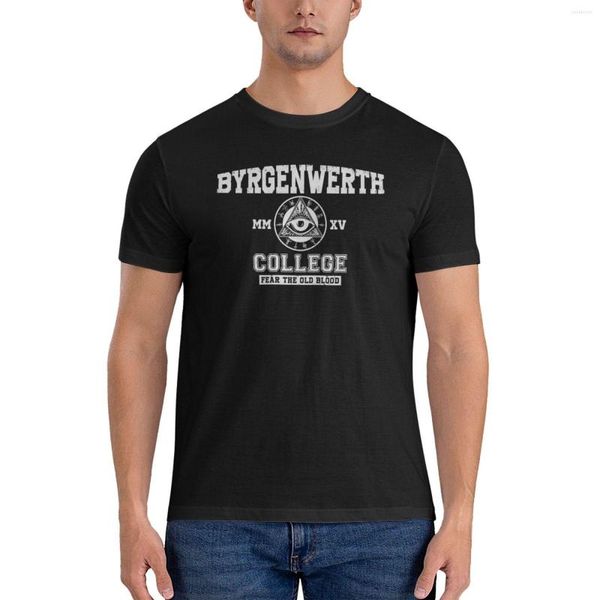 Heren tanktops Byrgenwerth College (witte tekst) klassiek T-shirt korte mouw jongens T-shirts herenpakket effen zwart heren