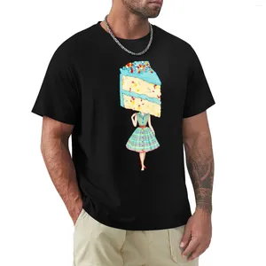 Heren tanktops cake head pin-up: verjaardag funfetti t-shirt zomerkleding schattig gewone zwarte t shirts mannen