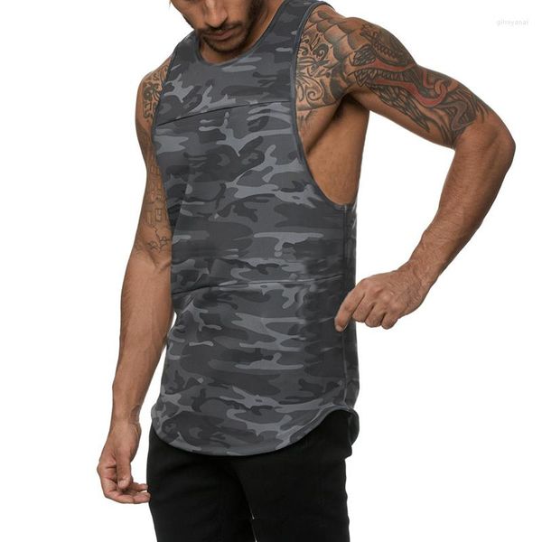 Débardeurs pour hommes Camouflage Gym Top Hommes Séchage rapide Bodybuilding Stringer Singlets Maille Chemise Sans Manches Fitness Vêtements Sports Muscle Vest