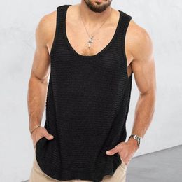 Débardeurs pour hommes Casual Solid Color Knit Mesh Tanks Vest Hommes Transparent Sexy Gym Fitness Top Voir à travers la mode sans manches Streetwear