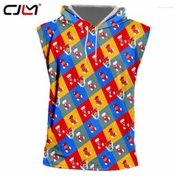 Camisetas sin mangas para hombres CJLM Ropa impresa en 3D para hombres Medias de Navidad y cajas de regalo Creative Diamond Man Winter Hooded Top