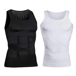 Heren tanktops compression shirt afslank body shaper vest heren sportschool training mouwloze gynaecomastia buik taille trainer shapewear