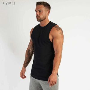 Camisetas sin mangas para hombre Ropa deportiva de algodón Camisa sin mangas lisa para hombre Gimnasio Stringer Top Entrenamiento en blanco Camiseta muscular Chaleco de culturismo YQ240131