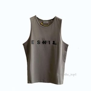 Débardeurs pour hommes Coton Sans manches ESS T-shirt Lettres de créateurs imprimées Sexy Off Épaule Gilet Été Casual Vêtements pour hommes Lâche Respirant Gym Fitness S-XL .pdd 889