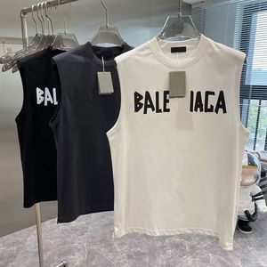 Heren tanktops katoenen mouwloze t -shirt designer letters bedrukt sexy off schoudervest zomer casual heren kleding los ademende gym fiess sportkleding