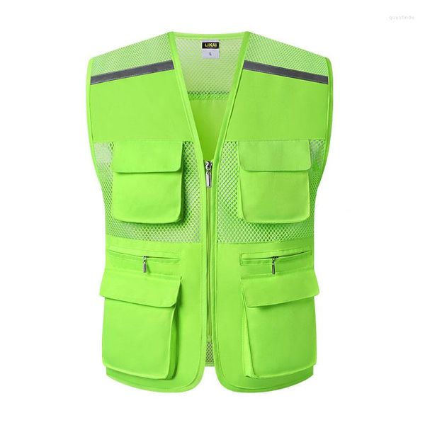 Débardeurs pour hommes conception personnalisée gilets en maille multi-poches imprimer Logo hommes gilet de sécurité réfléchissant gilet de travail vêtements de travail uniforme