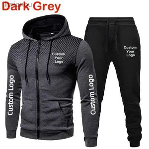 Tanktops voor heren Op maat gemaakt trainingspak voor heren Mode Sportkleding Jas met capuchon en joggingbroek Tweedelige set Herfst Winter Heren Fleece SportpakL240124