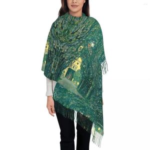 Herentanktops Custom Gedrukte Avenue Park sjaal Sjaal Vrouwen Men Winter Warm sjaals Gustav Klimt Painting Art Shawls Wraps