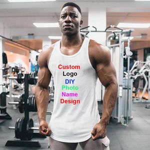 Herentanktops Aanpassen met uw eigen logo Training Casual Singlets Mouwloze Mode Mesh Mens Top Fitness Merk Gym Sterringer Vest