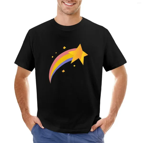 Débardeurs pour hommes Étoile filante mignonne avec un t-shirt arc-en-ciel Chemises graphiques T-shirts T-shirts à manches courtes Poids lourd pour hommes