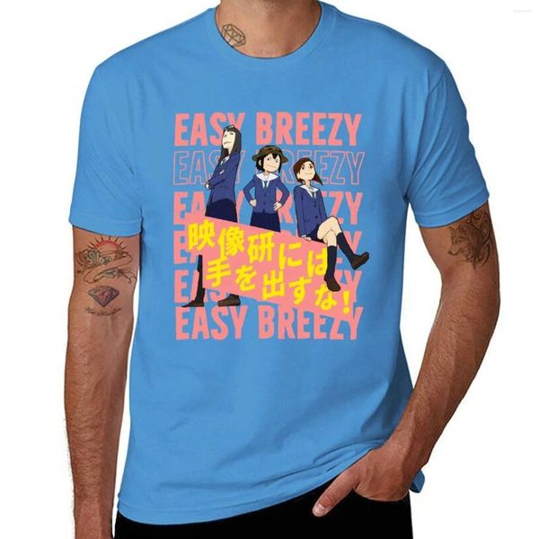 Camisetas sin mangas para hombre Easy Breezy (¡Mantén tus manos fuera de Eizouken!) Camiseta de talla grande, camiseta de edición, ropa bonita para hombre