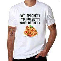 Herentanktops eten spaghetti om je Regretti t-shirt snel drogende jongens te vergeet